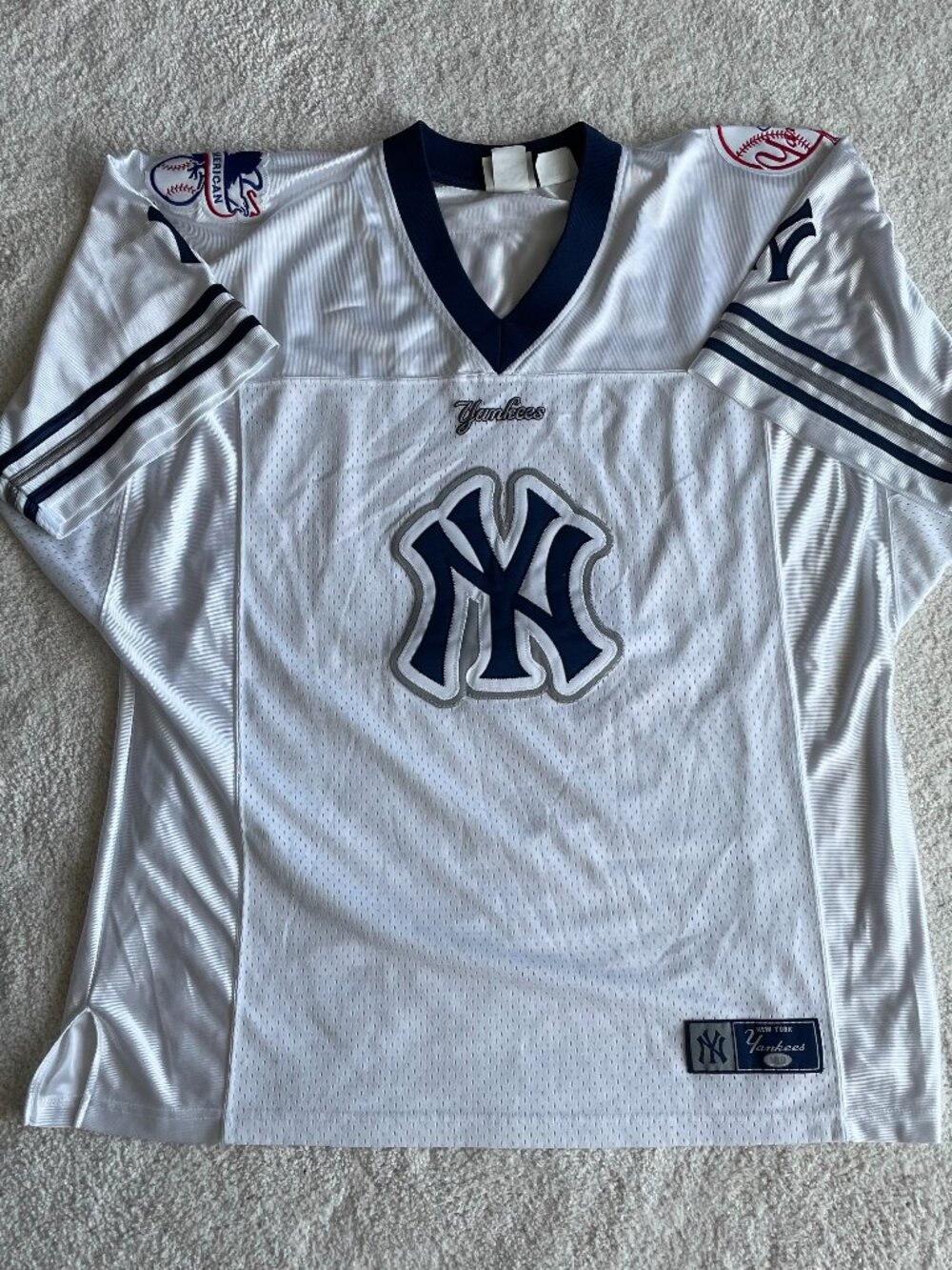 Vintage Y2K New York Yankees Lee Sport Mesh Jersey Mens 2XL White MLB Baseball